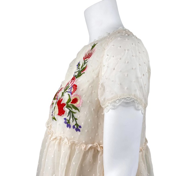 Umgee Cream Floral Embroidered Blouse - Picture 6 of 10